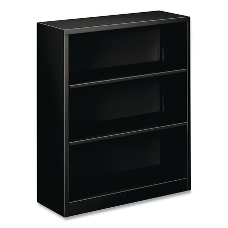 HON Metal Bookcase, Three-Shelf, 34.5w x 12.63d x 41h, Black HS42ABC.P